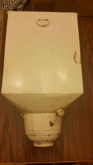Antique Hoosier Cabinet FLOUR SIFTER Metal With Crank and cap 2