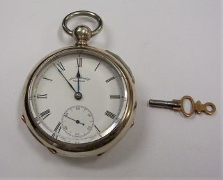 1887 Waltham 18 Size 7 Jewel Key Wind Pocket Watch Model 1883 / Grade:broadway