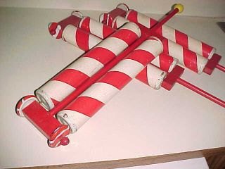 Eye - Candy Vintage Pull Or Push Toys - Candy Stripe - Wooden Wheels,  Tin
