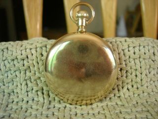 SOUTH BEND 16 SZ MODEL 1 1906 POCKET WATCH DOUBLE SUNK DIAL 20 YR GOLD FILL CASE 8