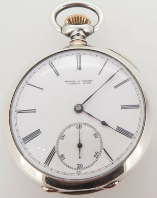 . Antique 1900s Patek Philippe Silver & Gold 17j Lever Pocket Watch