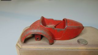 Vintage Cast Iron Motorcycle Sidecar Red 1673 A X3 6 " Long