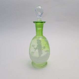 Mary Gregory Glass Perfume Scent Bottle with Cut Glass Stopper 5