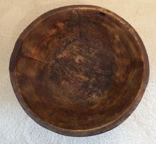 Early Vintage American Antique Wood Hand Made Dough Bowl Primitive 19th Century