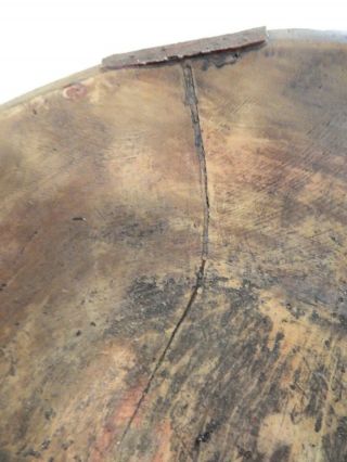 Early Vintage American Antique Wood Hand Made Dough Bowl Primitive 19th Century 6