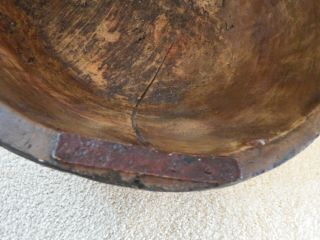 Early Vintage American Antique Wood Hand Made Dough Bowl Primitive 19th Century 7