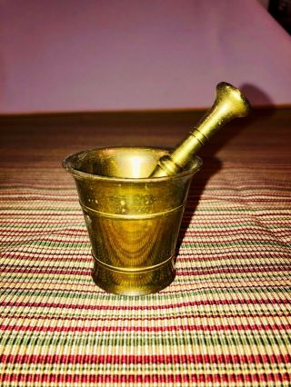 Vintage Brass 2” Mortar and Pestle 3.  25” Herbs Apothecary 2