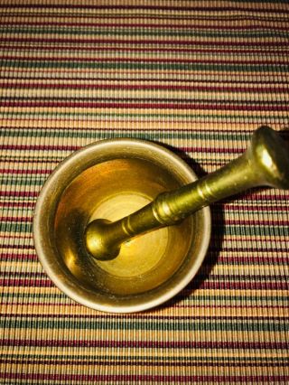 Vintage Brass 2” Mortar and Pestle 3.  25” Herbs Apothecary 3