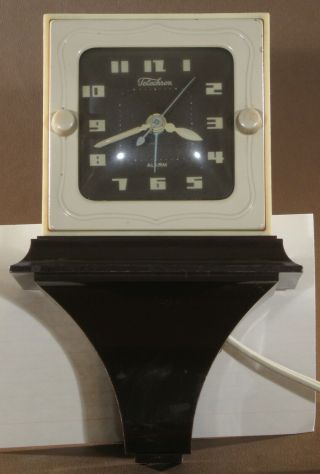 Vintage 1947 - 1948 7h135 Telechron Electric Wall Bracket Clock " Pinwall "