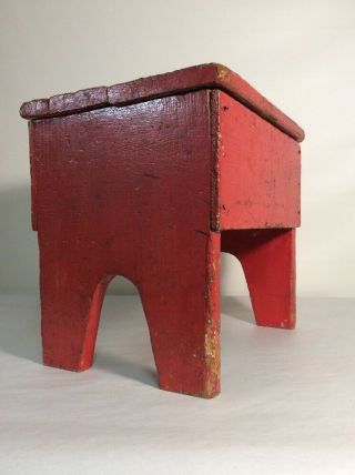 Antique Shoe Shine Box Bench Seat Shineboy Vintage Box Stool Seat 12” Tall