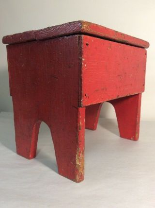 Antique Shoe Shine Box Bench Seat Shineboy Vintage Box Stool Seat 12” Tall 3