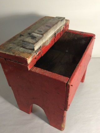 Antique Shoe Shine Box Bench Seat Shineboy Vintage Box Stool Seat 12” Tall 4