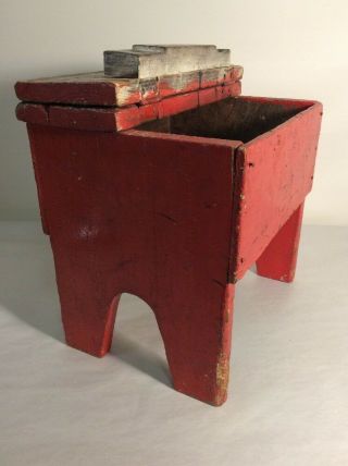 Antique Shoe Shine Box Bench Seat Shineboy Vintage Box Stool Seat 12” Tall 5