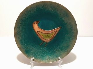 Vintage Paul Alexander Enamel On Copper 9 " Plate Mid Century Modern Abstract Art