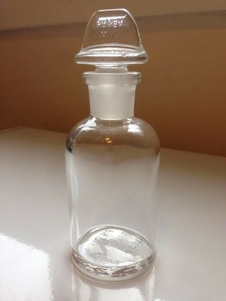 Vintage Pyrex Laboratory Glass Bottle With Stopper 19