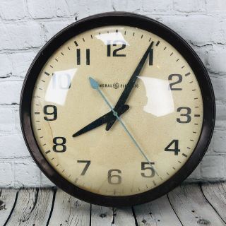 Vintage General Electric Wall Clock School/industrial Parts Or Restoration 70’s