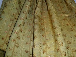 Antique French Silk Brocade,  Roses Stripes.  C1890.
