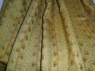 Antique French silk brocade,  roses stripes.  C1890. 3