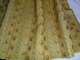 Antique French silk brocade,  roses stripes.  C1890. 4
