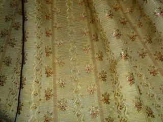 Antique French silk brocade,  roses stripes.  C1890. 8