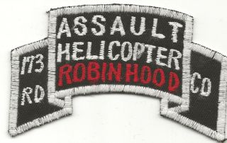 Vietnamese Made 173rd Assault Helicopter Company Robin Hood Shoulder Title