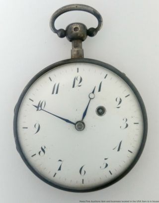 Loud 1/4 Hour Repeater Sterling Silver Antique 1820s Large Fine Pocket Watch