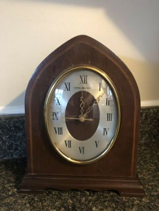 Vintage General Electric Wood Mantle Clock Westminster Chimes