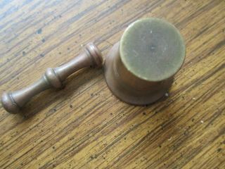 Vintage Miniature Solid Brass Mortar and Pestle Medicine Herb Grinder 3
