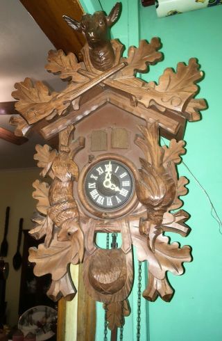 Vintage Germany Cuckoo Clock With Music (thorens) - 16 " X 12 "