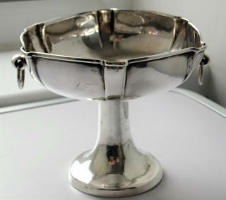 Antique 1909 Sterling 925 Solid Silver Arts & Crafts Design Pedestal Bowl