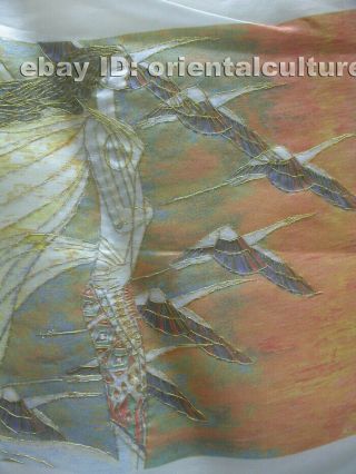 Chinese 100 hand embroidered silk suzhou embroidery art:lady 8 