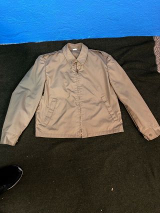 Us Navy Vintage Khaki Dress Jacket Windbreaker Coat Poly/cotton Sz 40