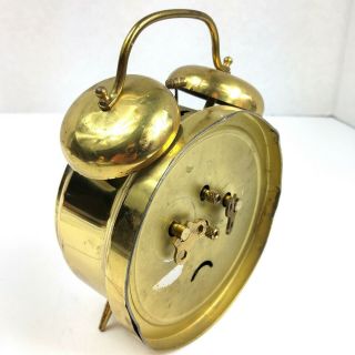 Vintage Bradley West Germany Double Bell Wind - Up Alarm Clock 7
