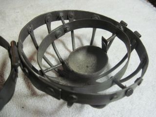 PRIMATIVE ANTIQUE HANGING CAGE ROTATING CANDLE HOLDER MAYBE FOR SHIP 2