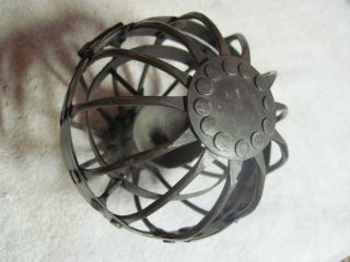PRIMATIVE ANTIQUE HANGING CAGE ROTATING CANDLE HOLDER MAYBE FOR SHIP 6