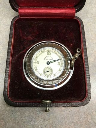Abercrombie & Fitch Travel Alarm Pocket Watch Circa 1930 Dial Lizard
