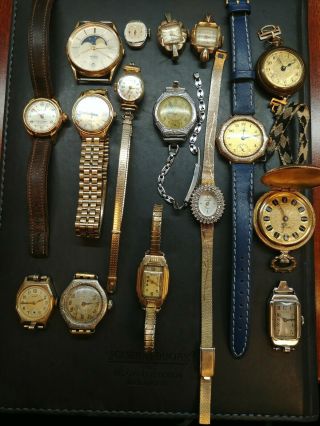 Girard Perregaux,  Eloga,  Cyma,  Illinois,  14k 10k Gold Filled Plated Watches (16)