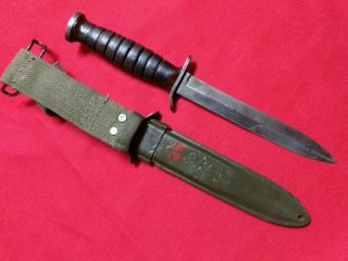 WWII US M3 TRENCH FIGHTING KNIFE & M8 SCABBARD 2