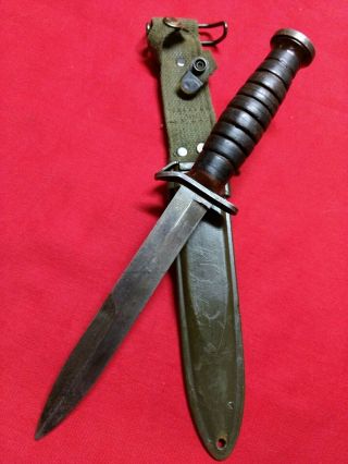 WWII US M3 TRENCH FIGHTING KNIFE & M8 SCABBARD 4