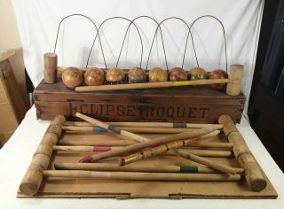 Vintage Eclipse Croquet Set Complete And In