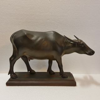 Exceptional 19th Chinese Hand Carved Wood Water Buffalo.