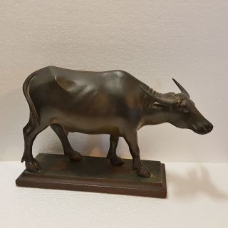 Exceptional 19th Chinese Hand Carved Wood Water Buffalo. 3