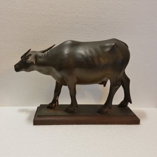Exceptional 19th Chinese Hand Carved Wood Water Buffalo. 6