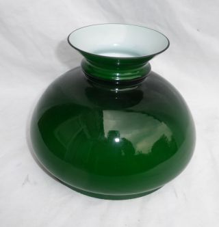 Vintage Green White Glass Oil Lamp Shade Light Shade 18.  5cm Fit