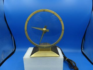 Vintage Jefferson Golden Hour Mystery Clock Mid Century / Art Deco