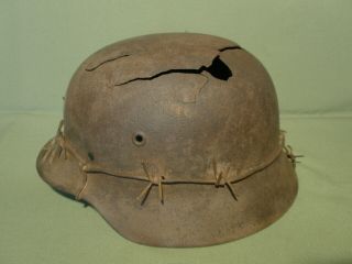 M - 40 German helmet.  ww2.  Size 64.  Totenkopf.  Barbed wire. 4