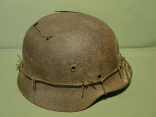 M - 40 German helmet.  ww2.  Size 64.  Totenkopf.  Barbed wire. 5