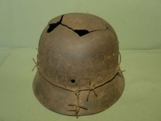 M - 40 German helmet.  ww2.  Size 64.  Totenkopf.  Barbed wire. 6