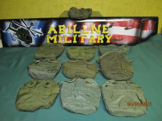 10 Us Military 1 Quart Canteen Cover Od 1qt Pouch With Alice Clips Very Good