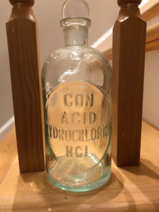 Vintage Wheaton Glass Apothecary Chemist Bottle w/ ground glass stopper 3